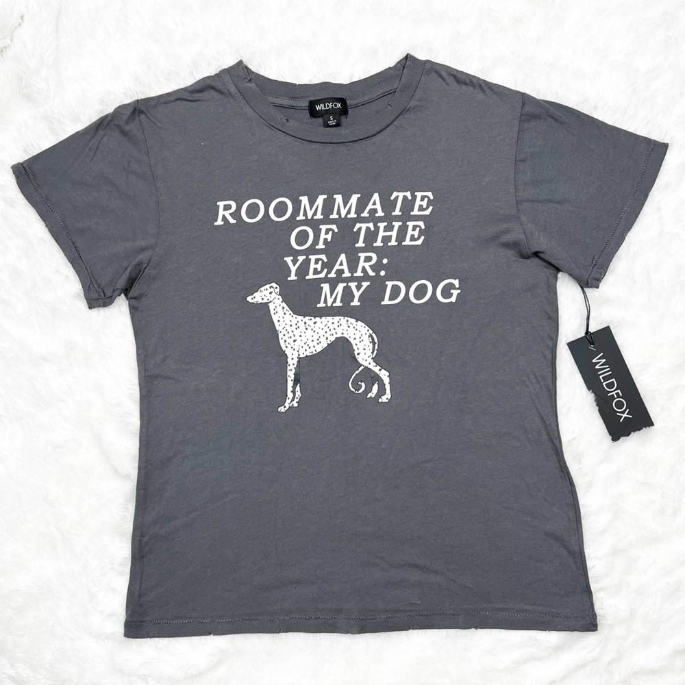 Wildfox Roommate of the Year My Dog Short Sleeve Graphic Tee Shirt Sz S & L